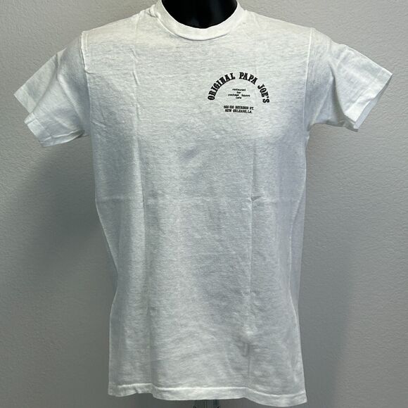 Vintage 70s Papa Joes Intercourse Club T Shirt New Orleans NOLA White S Small - Picture 2 of 9